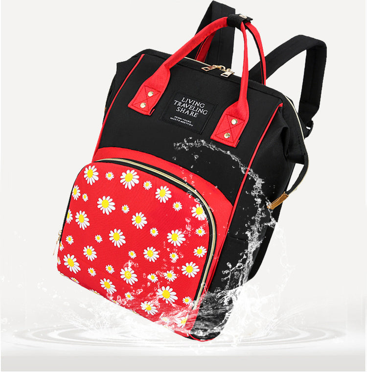 Flowers Waterproof Diaper Backpack