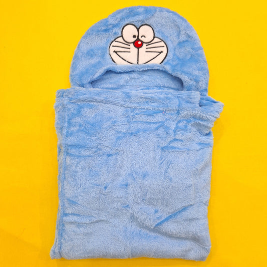 Hoodie Blanket - Doremon in Blue