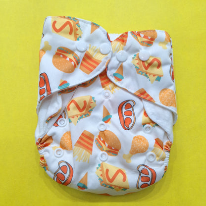 Reuseable Diaper - Orange Characters