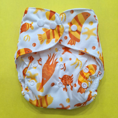 Reuseable Diaper - Orange Fish