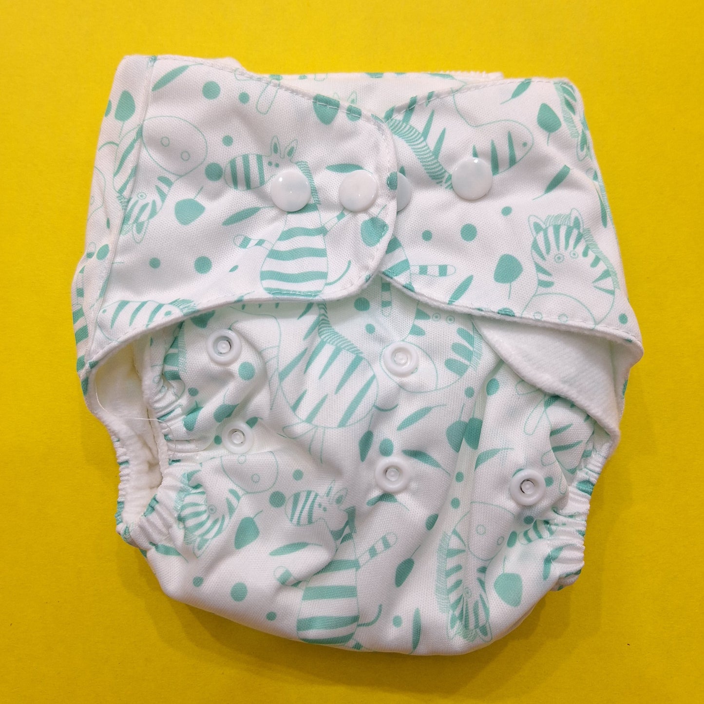 Reuseable Diaper - Green Animals