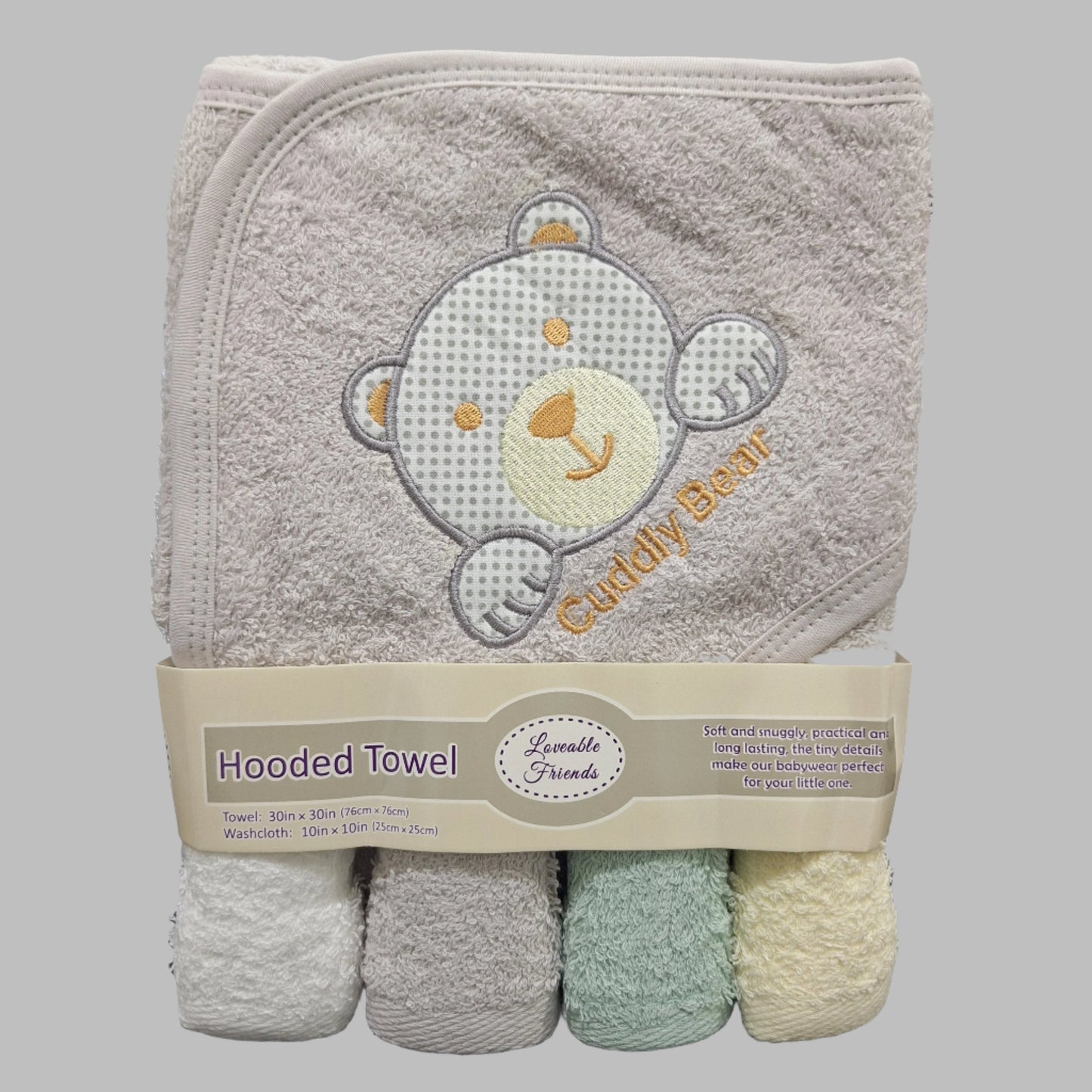 5 Pieces - Loveable Friends - Bath Towel Gift Set