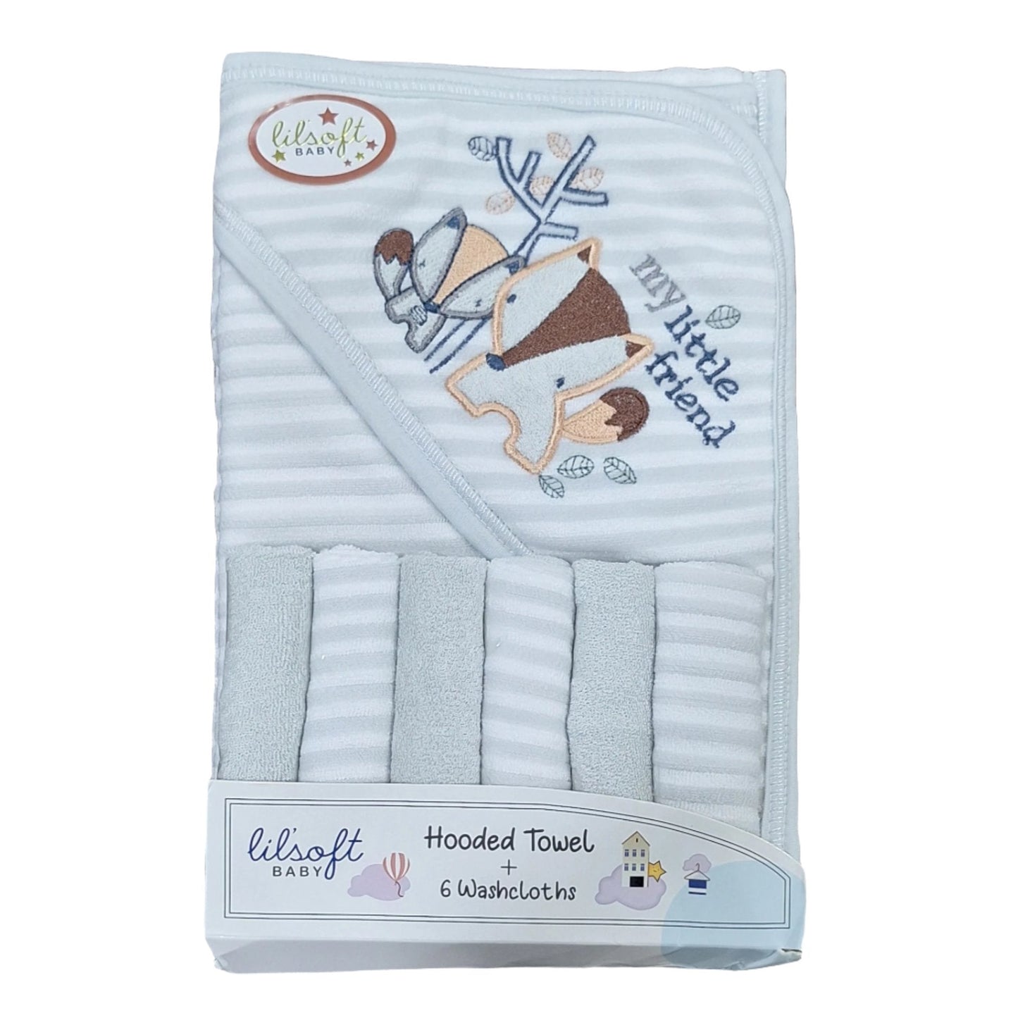 7 Pieces - Lilsoft Baby - Bath Towel Gift Set