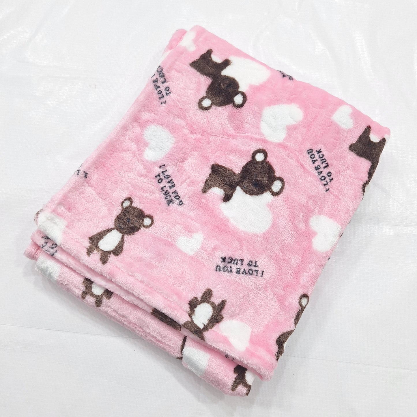 Plush Fleece Blanket - Bear & Luck