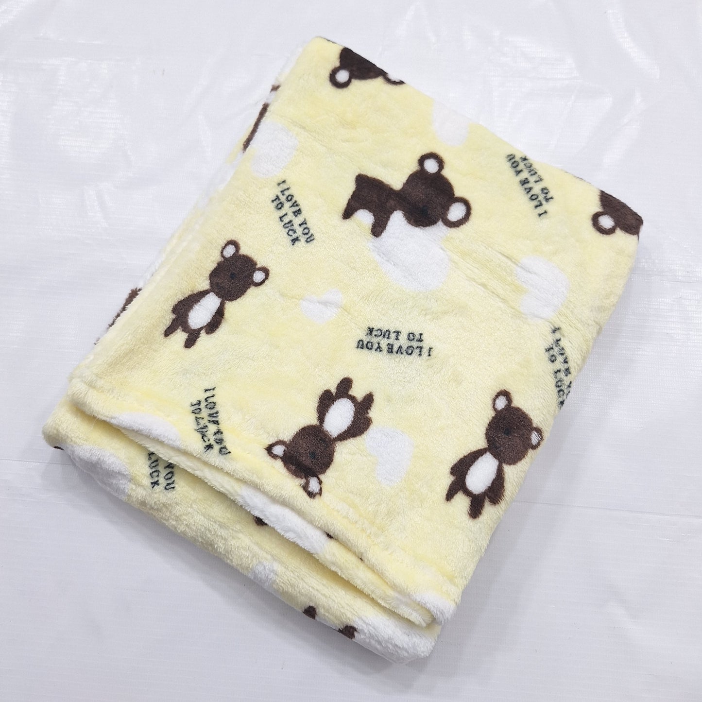 Plush Fleece Blanket - Bear & Luck