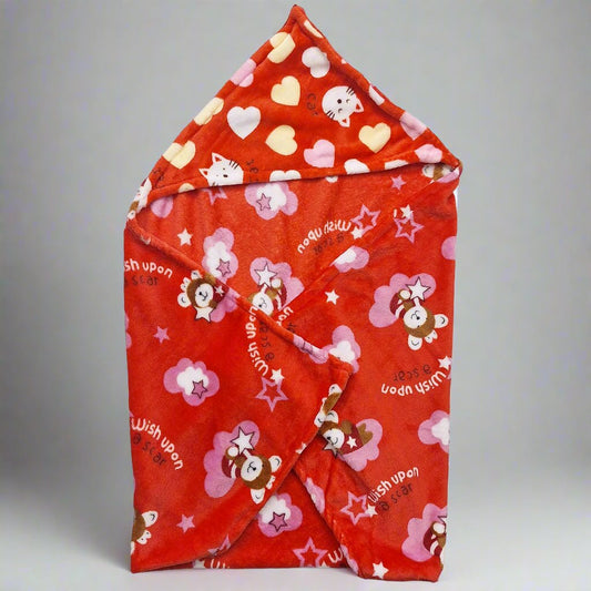 Plush Wrapping Sheet - Red - Kitty