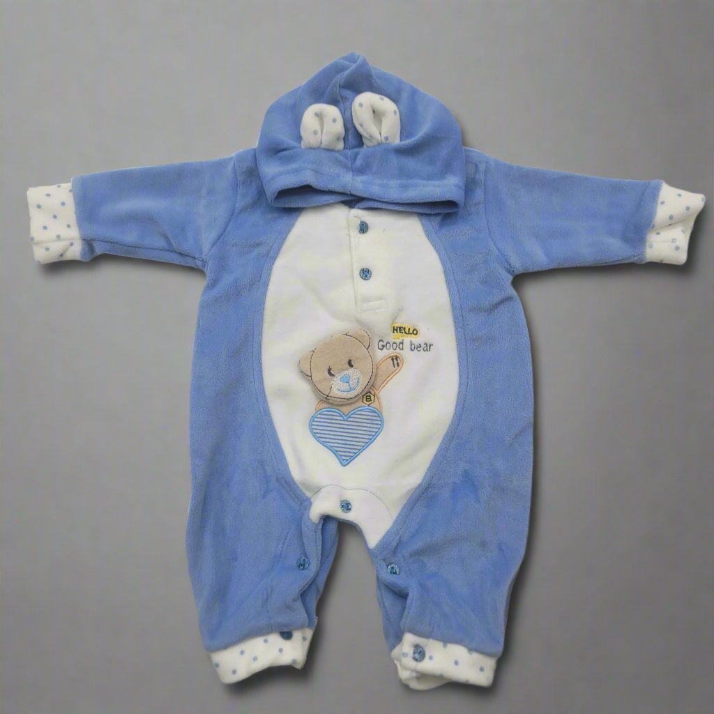 Baby Hooded Romper - Bear