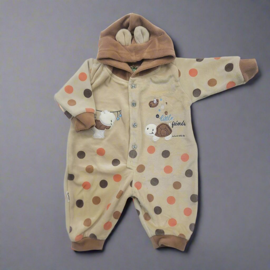 Baby Hooded Romper - Circles