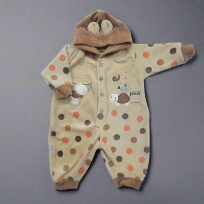 Baby Hooded Romper - Circles