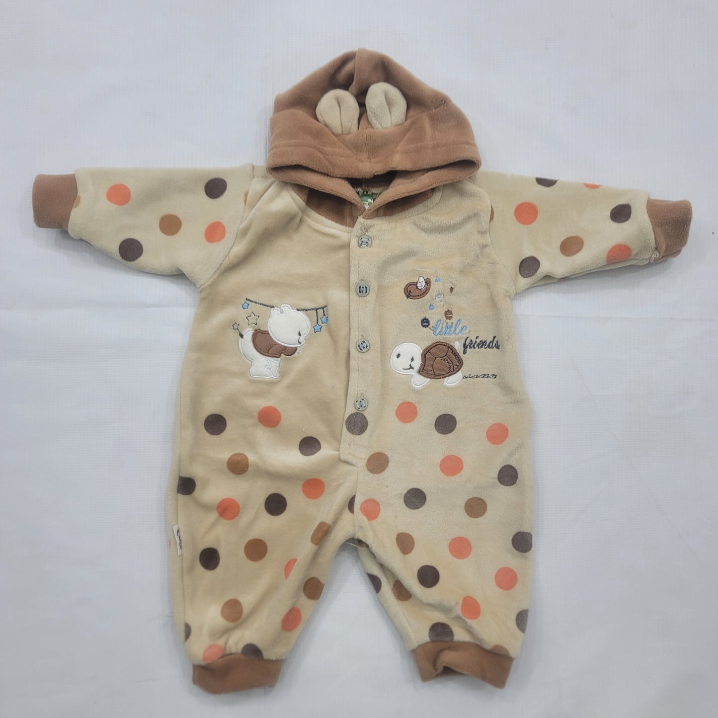 Baby Hooded Romper - Circles