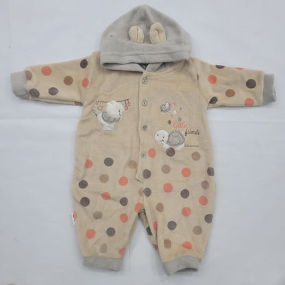 Baby Hooded Romper - Circles