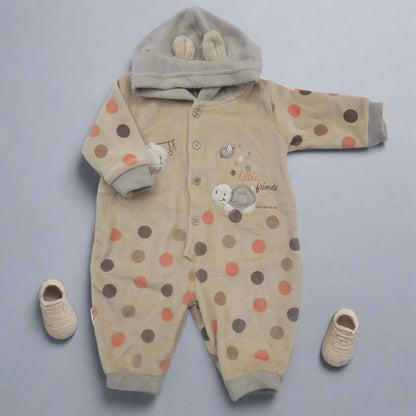 Baby Hooded Romper - Circles