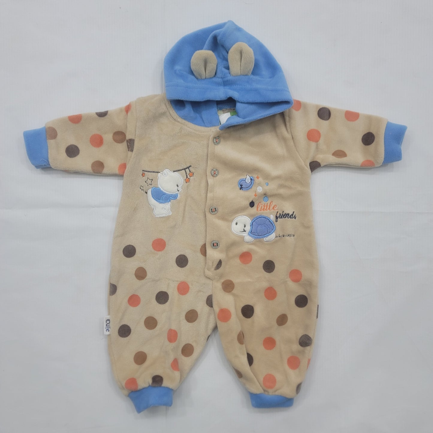 Baby Hooded Romper - Circles