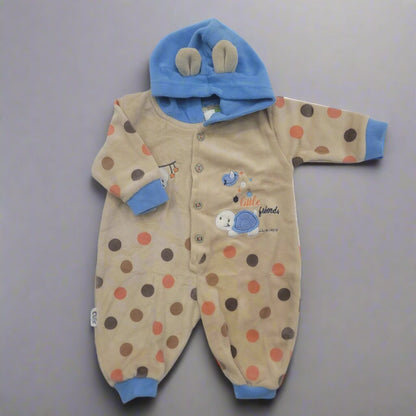 Baby Hooded Romper - Circles