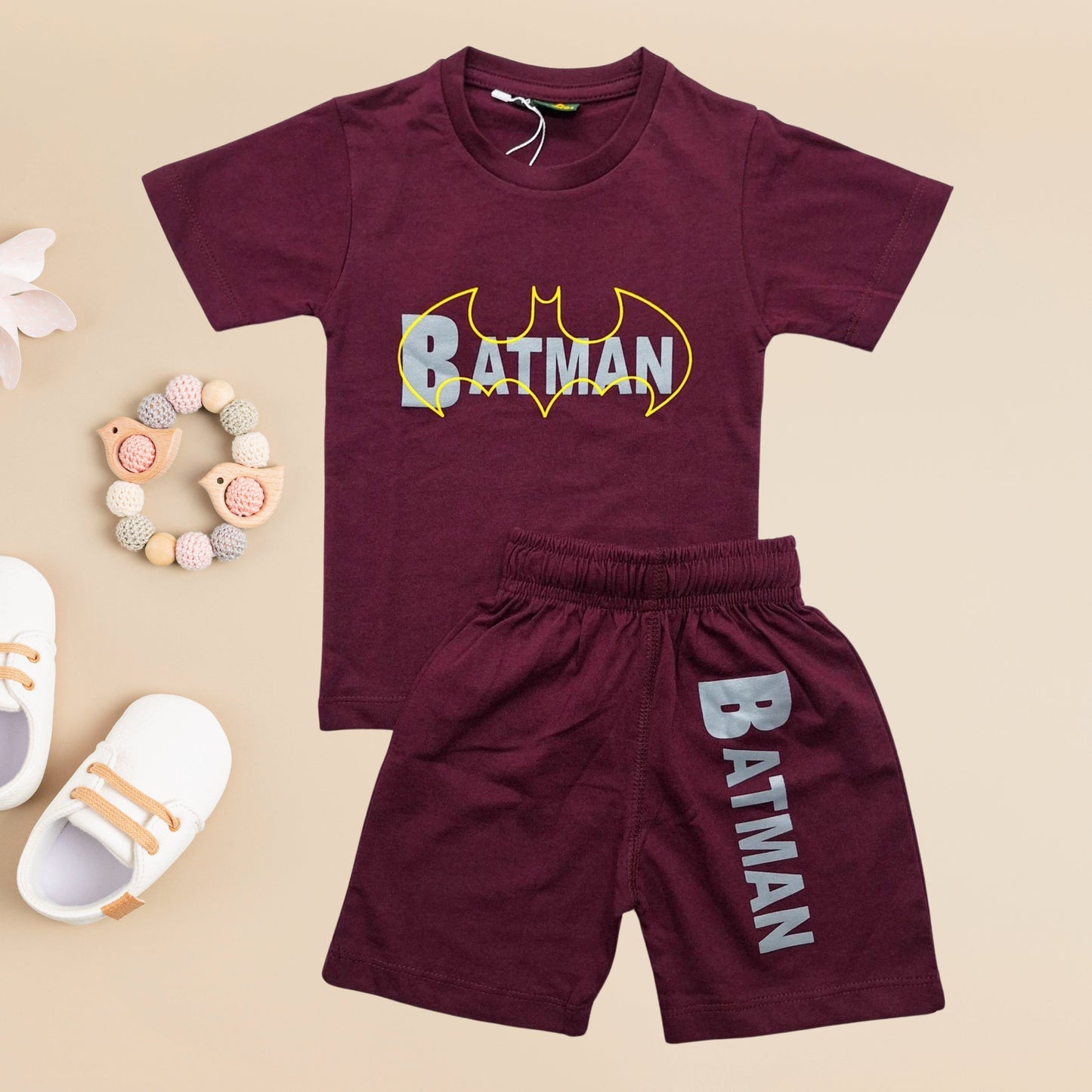 Adanos - T-Shirt & Shorts - Batman - Maroon