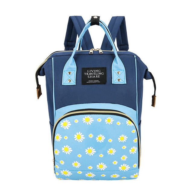 Flowers Waterproof Diaper Backpack