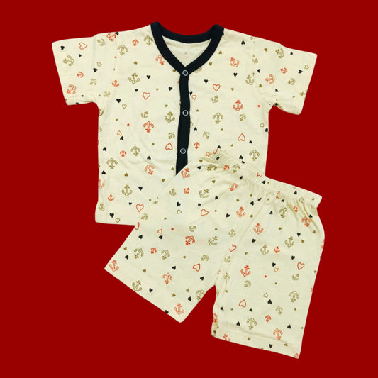 Little Planet - Short Sleeves Night Suit - Yellow Anchor