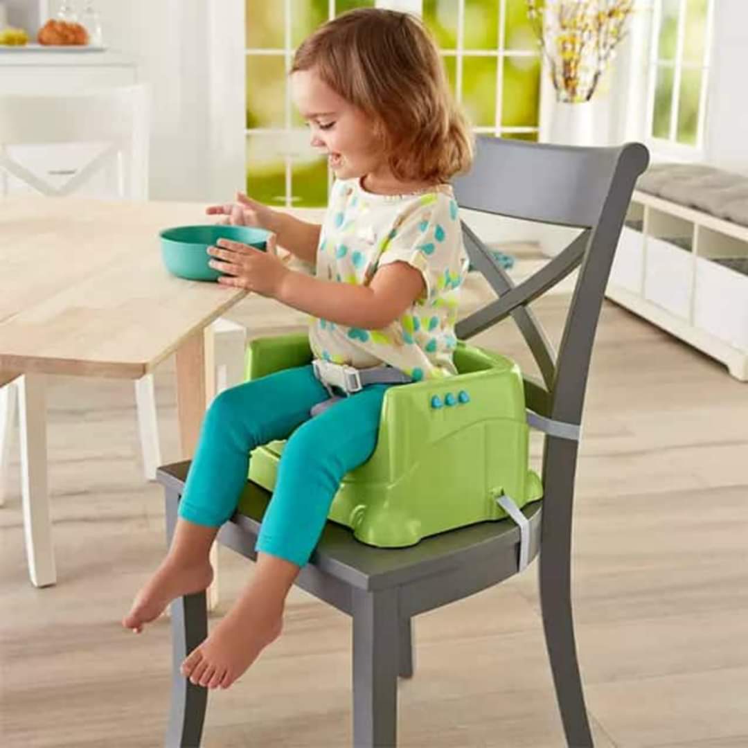 Booster Seat - Green & White - With Safety Belt