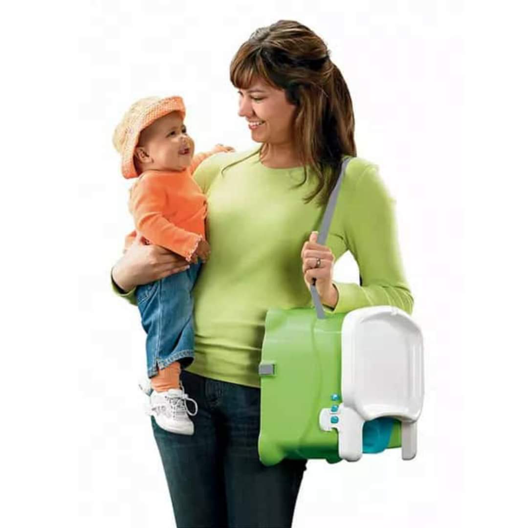 Booster Seat - Green & White - With Safety Belt