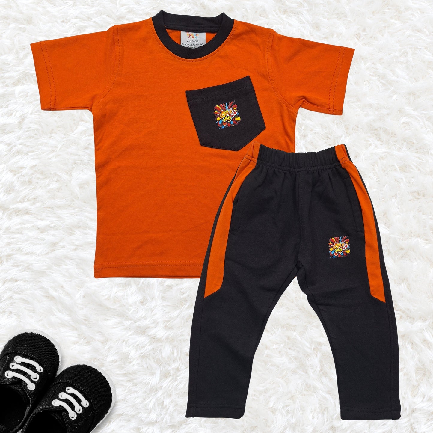 Super Kid - Short Sleeves - Track Suit - Orange