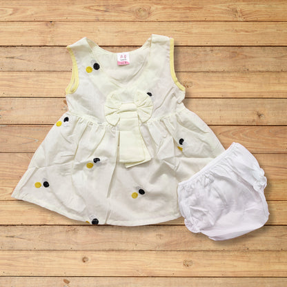 Baby Frock - Circles - Yellow