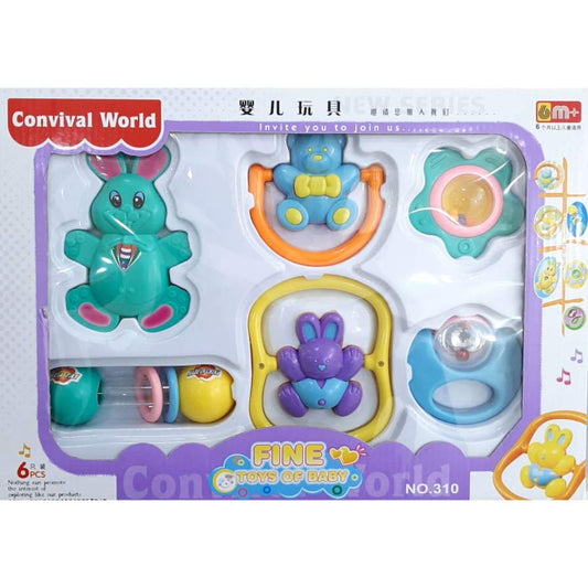 6 Pieces Convival World Rattle Set