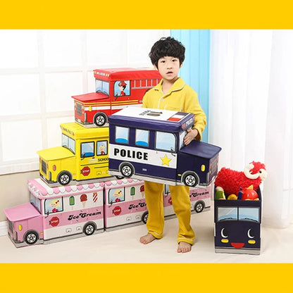 Police Bus - Toy Box - Blue