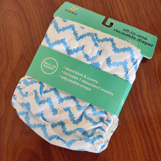 Reuseable Diaper - Blue Lining