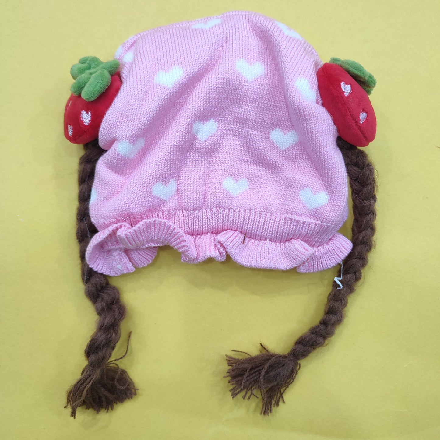 Winter Cap - Strawberry & Hearts