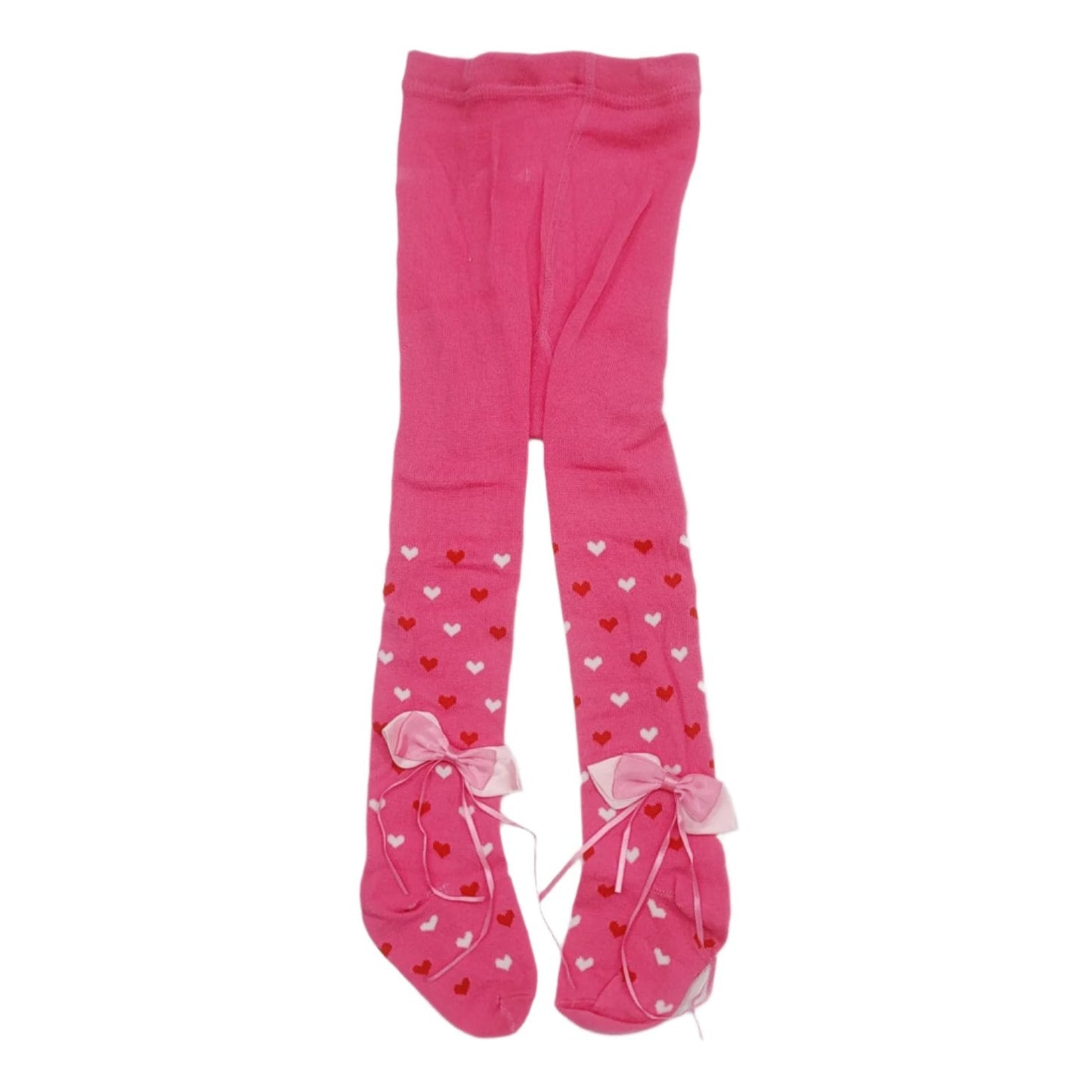 XUEYUA Ribbon Legging - Hearts - 18 to 24 Months - Dark Pink