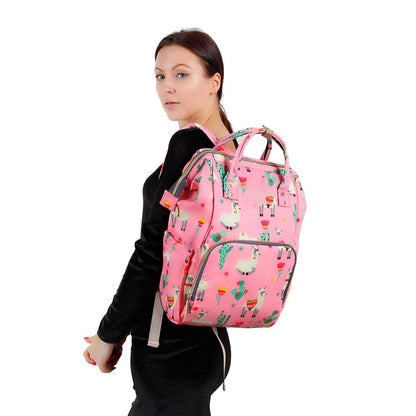 Lama Waterproof Diaper Backpack - Pink