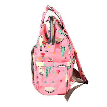 Lama Waterproof Diaper Backpack - Pink