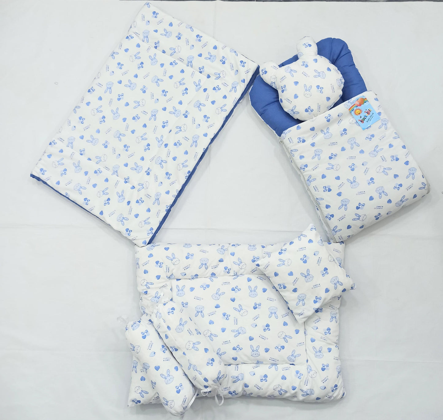 7 Pieces Velvet Bedding Set - Rabbit & Bow