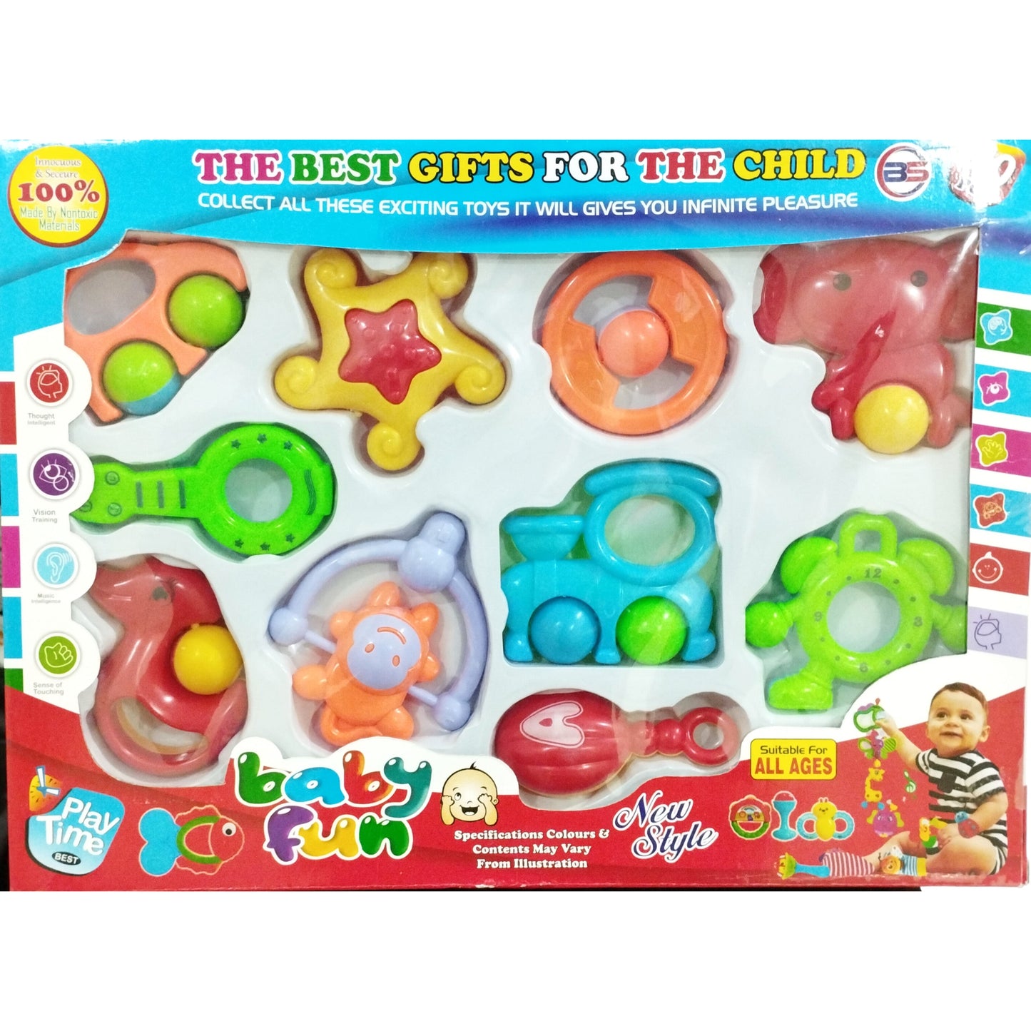 10 Pieces Baby Fun Rattle Set