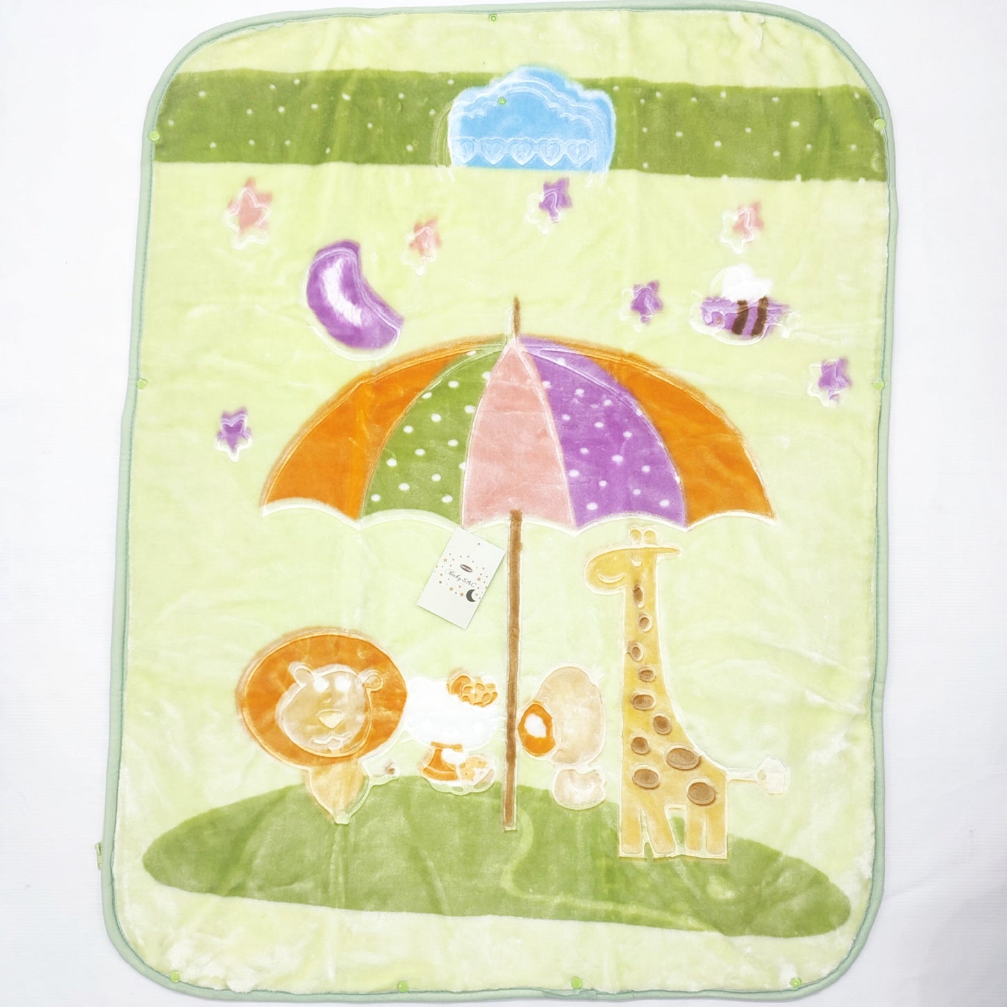 Mora Mink - Baby Blanket -  Green Giraffe