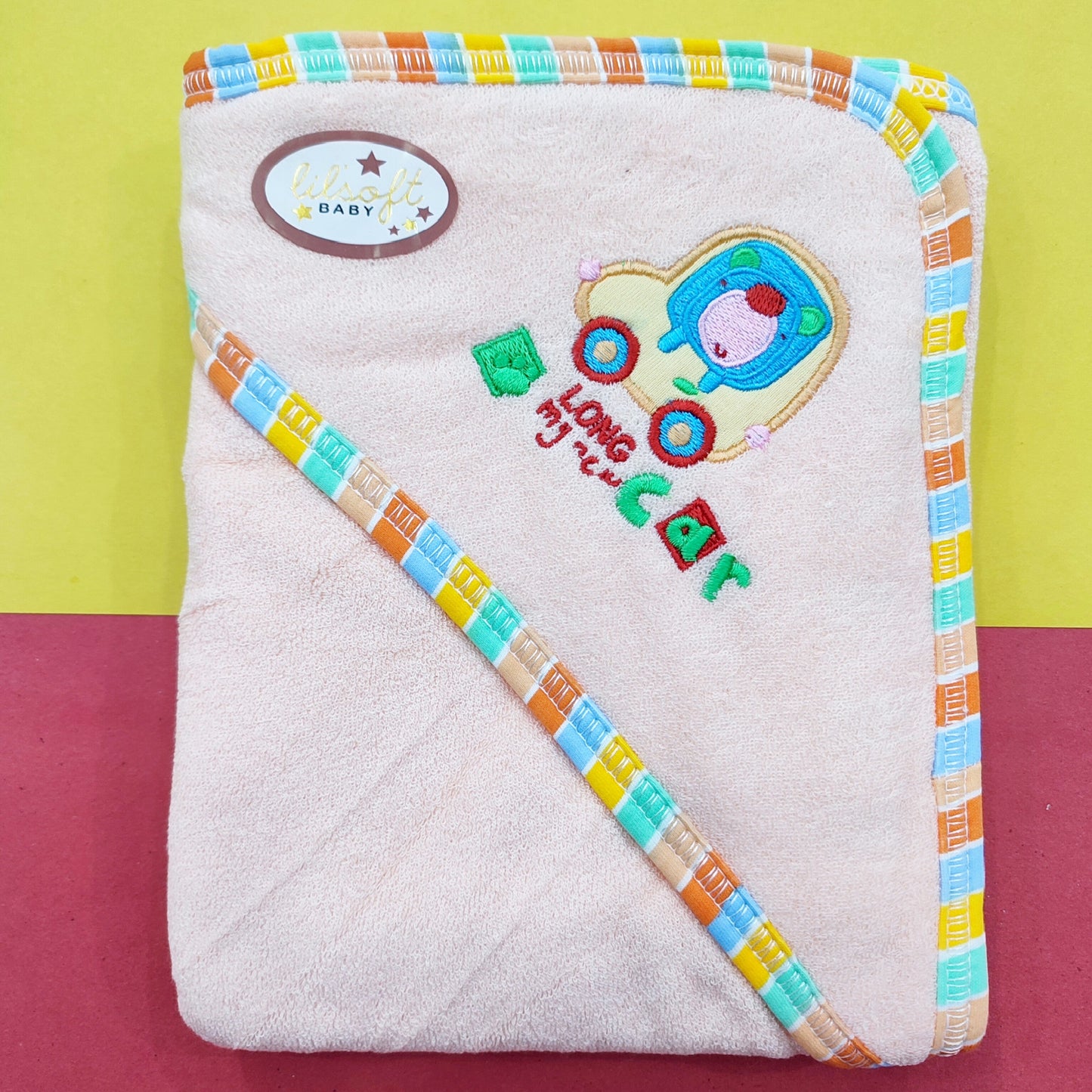 Baby Bath Towel - Bear & Car