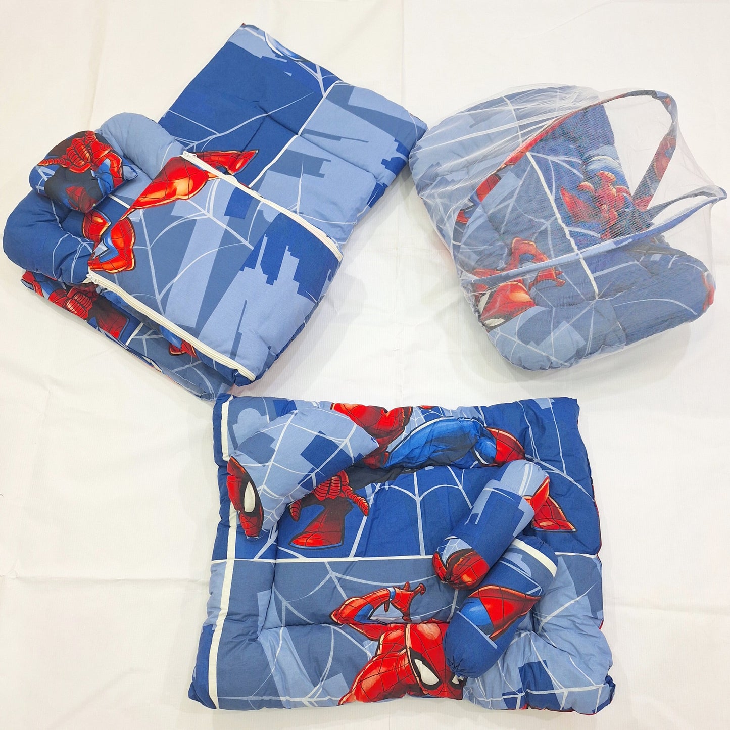 8 Pieces Bedding Set - Blue & Red Spiderman