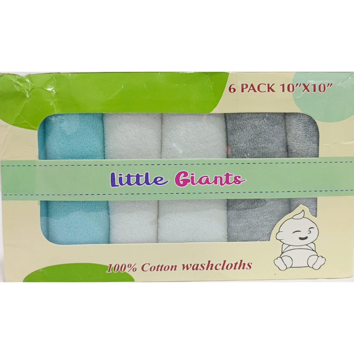 Little Giants Pack of 6 Face Towels