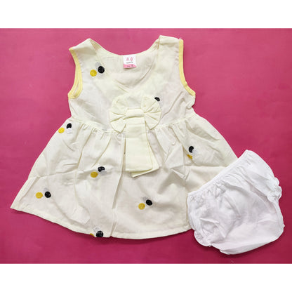 Baby Frock - Circles - Yellow