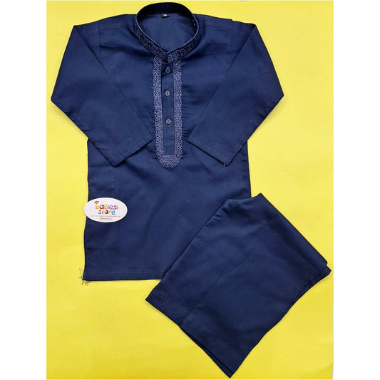 Soft Cotton - Kurta Shalwar - Navy Blue