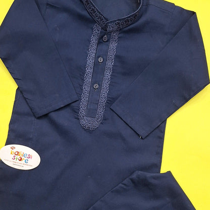 Soft Cotton - Kurta Shalwar - Navy Blue