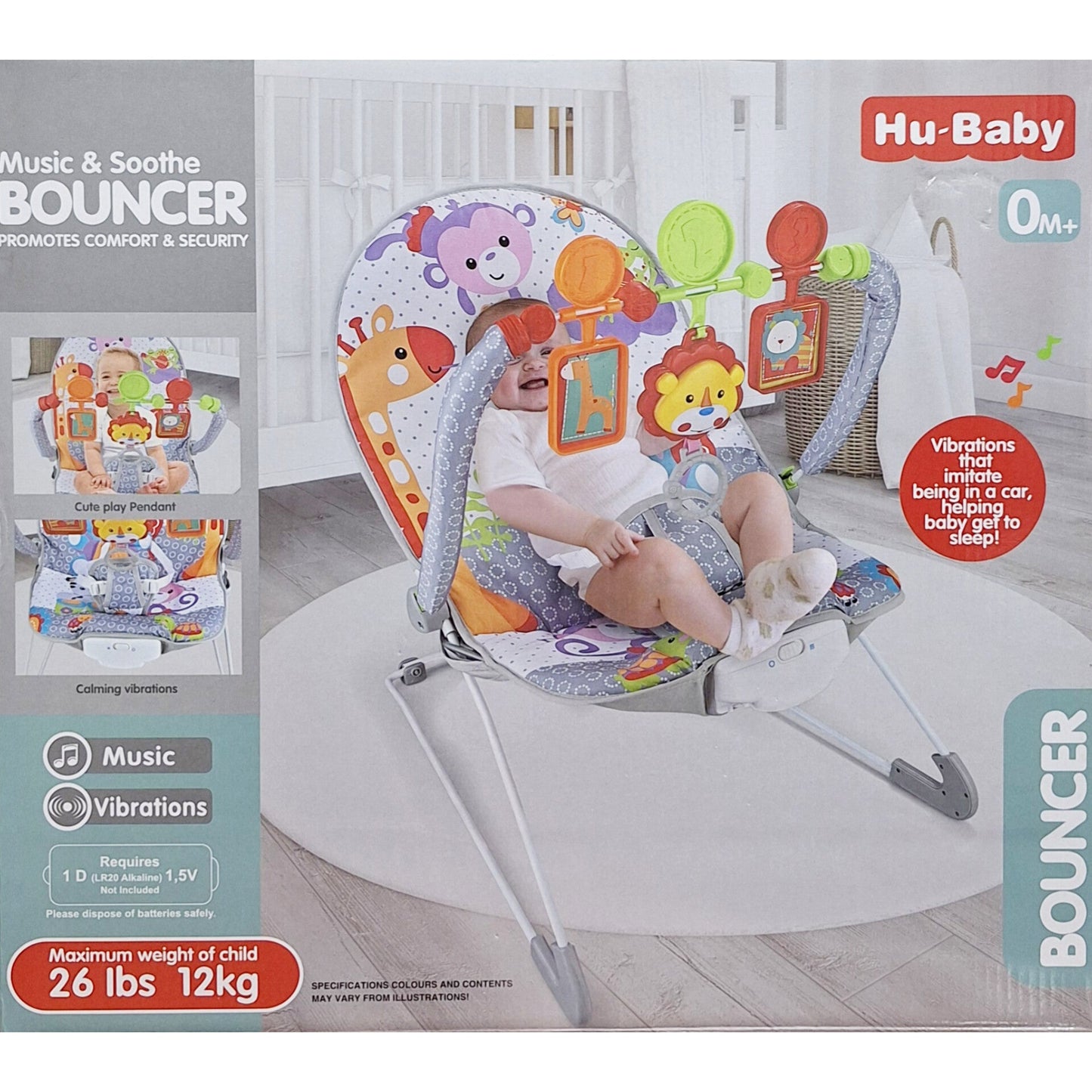 Hu-Baby Bouncer - Gray