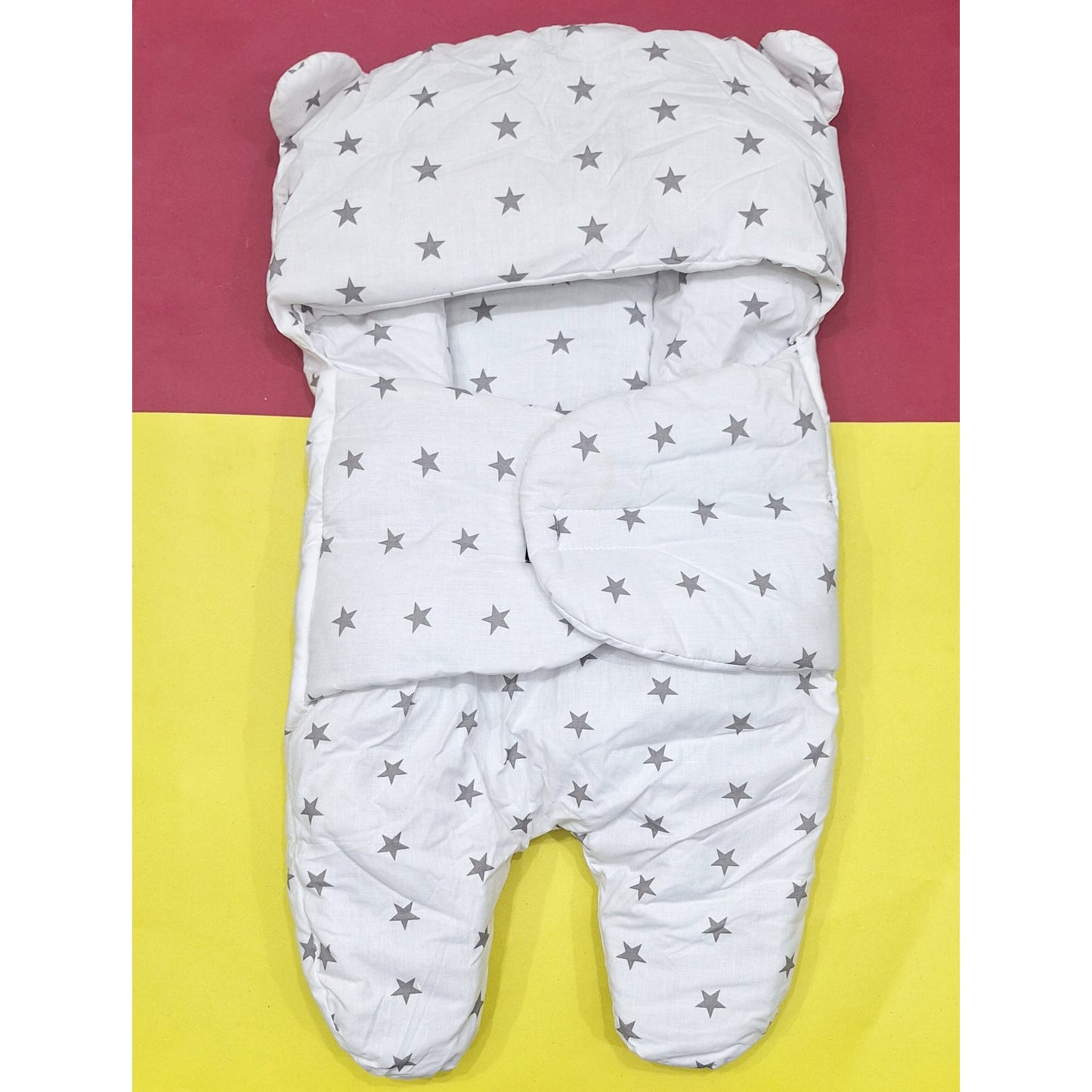 Swaddling Nest - White & Gray Stars