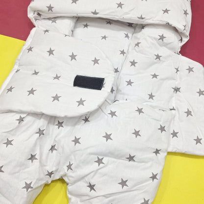 Swaddling Nest - White & Gray Stars