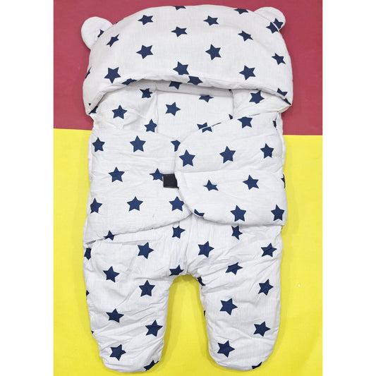 Swaddling Nest - White & Blue Stars