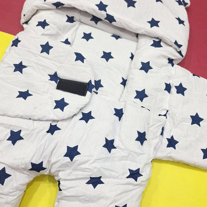 Swaddling Nest - White & Blue Stars