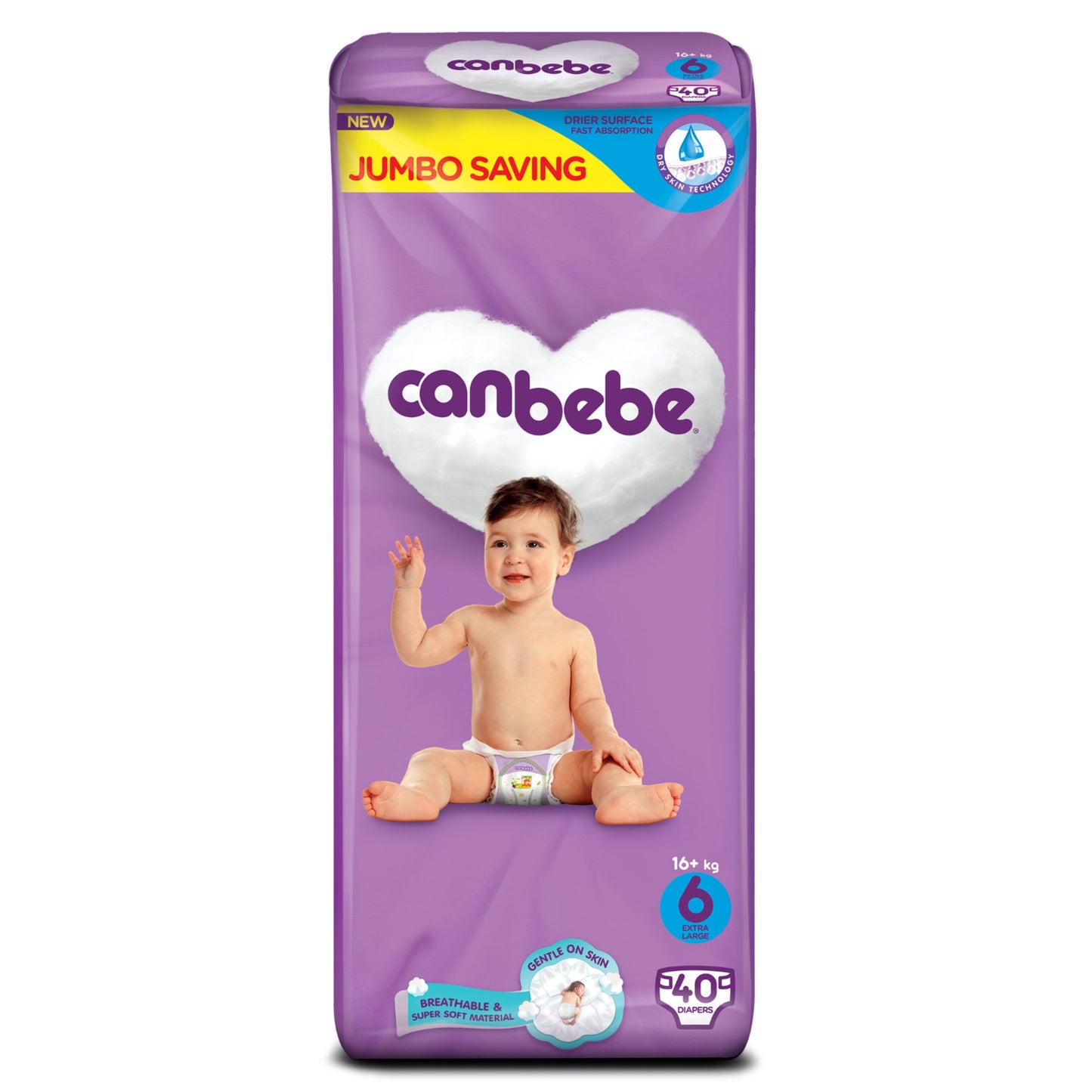 Canbebe Diapers Pack Size 6 - 40 Pcs