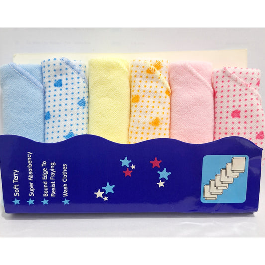 Pack of 6 - Colorful Face Towels