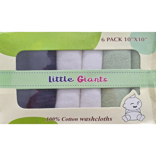 Little Giants Pack of 6 Face Towels