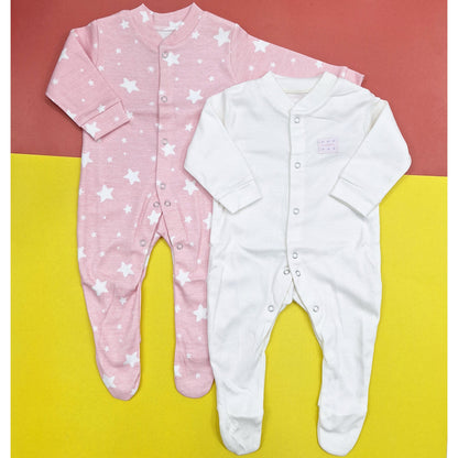 TBS - Pack of 2 Sleep Suits - Pink - Stars & Cuddles